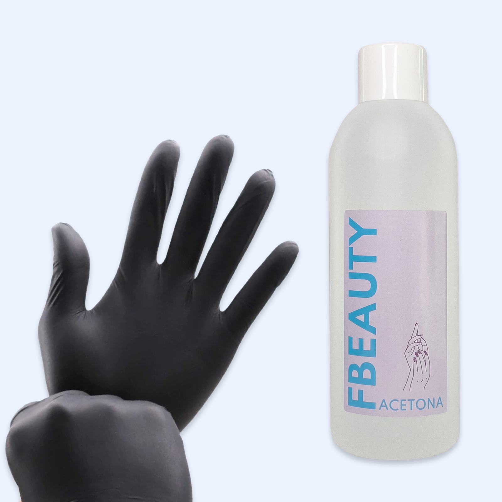 Kit Acetona FB - Natural + Luvas de Nitrilo