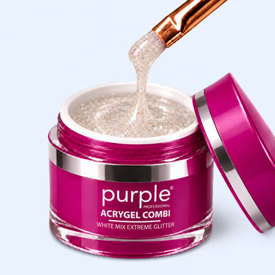 Acrygel Combi White Mix Extreme Glitter - Purple