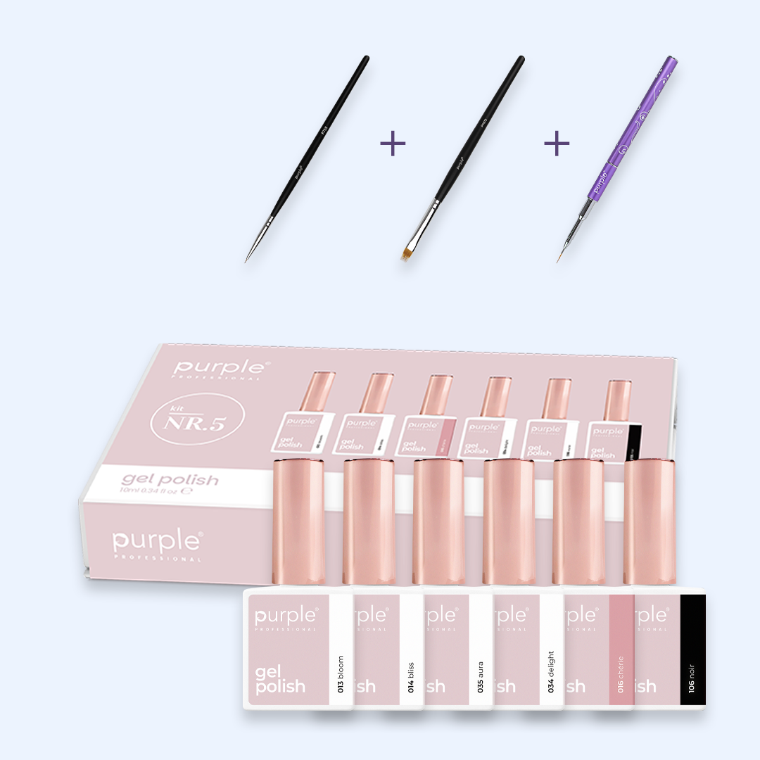 Verniz Gel Purple - Caixa Coleção Nº5 6uni.