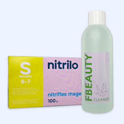 Kit Cleaner FB + Luvas de Nitrilo Nitriflex Magenta