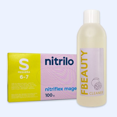 Kit Cleaner FB + Luvas de Nitrilo Nitriflex Magenta