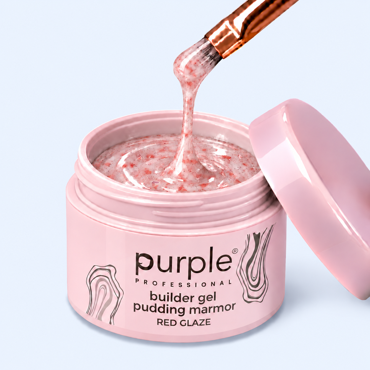 Gel Builder Pudding Marmor Red Glaze - Purple
