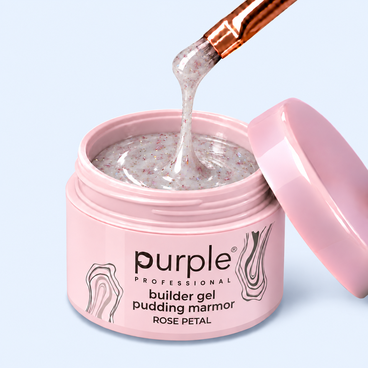 Gel Builder Pudding Marmor Rose Petal - Purple