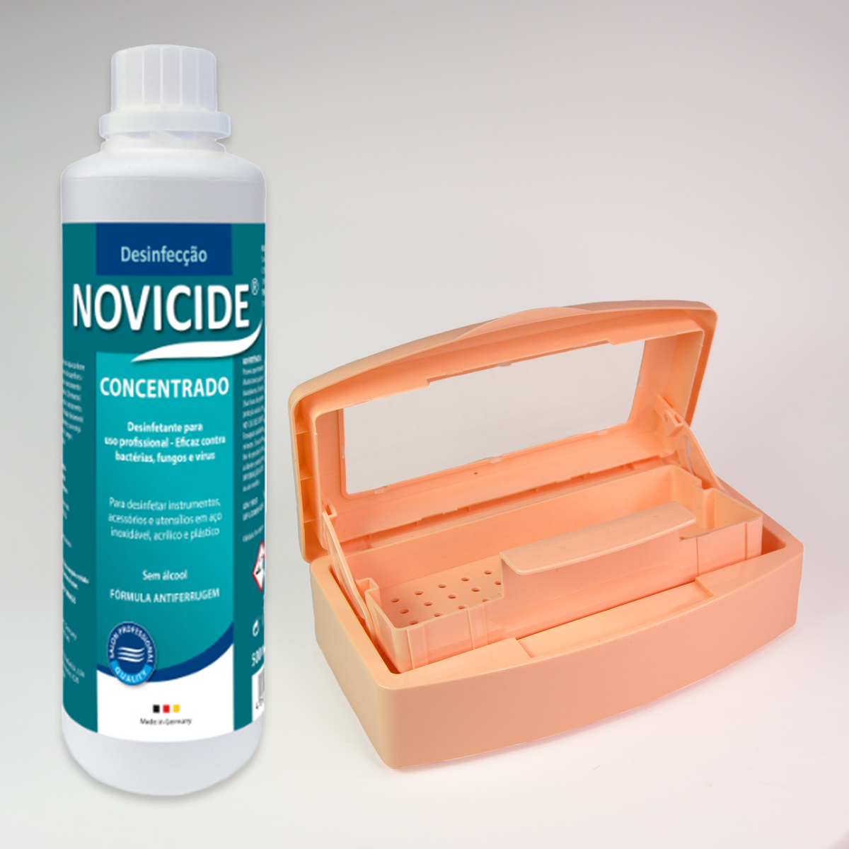 Kit Caixa de Desinfeção a Líquido + Concentrado Novicide 500ml