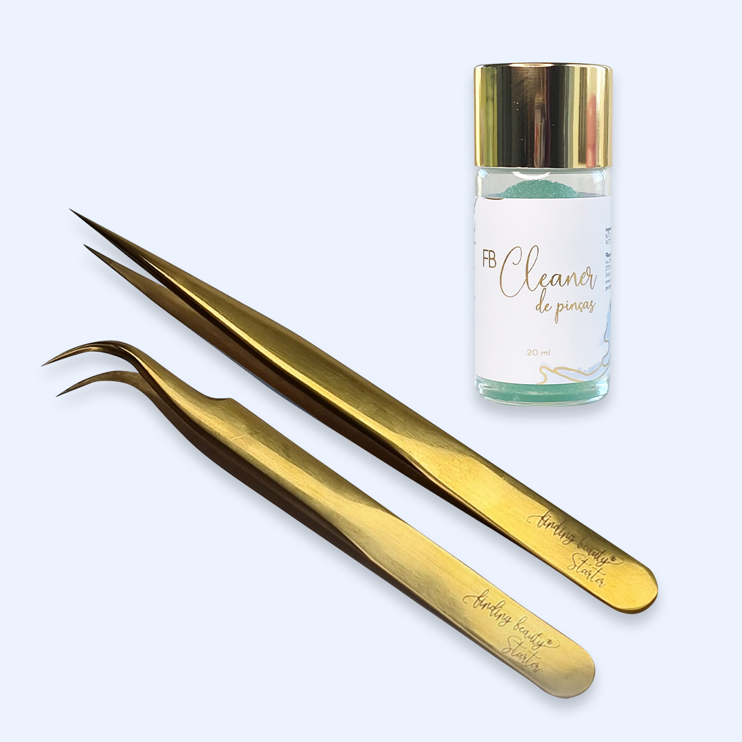 Kit FB Starter Reta e Curva Dourado + Cleaner de Pinças