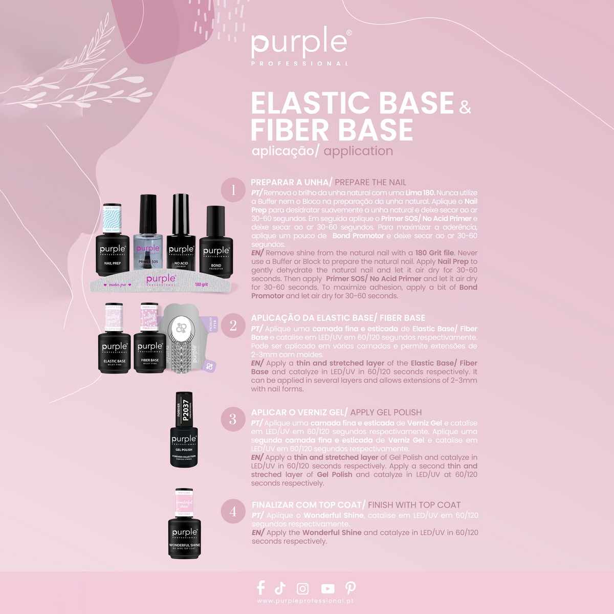 Elastic Base Purple - Caribe Blue