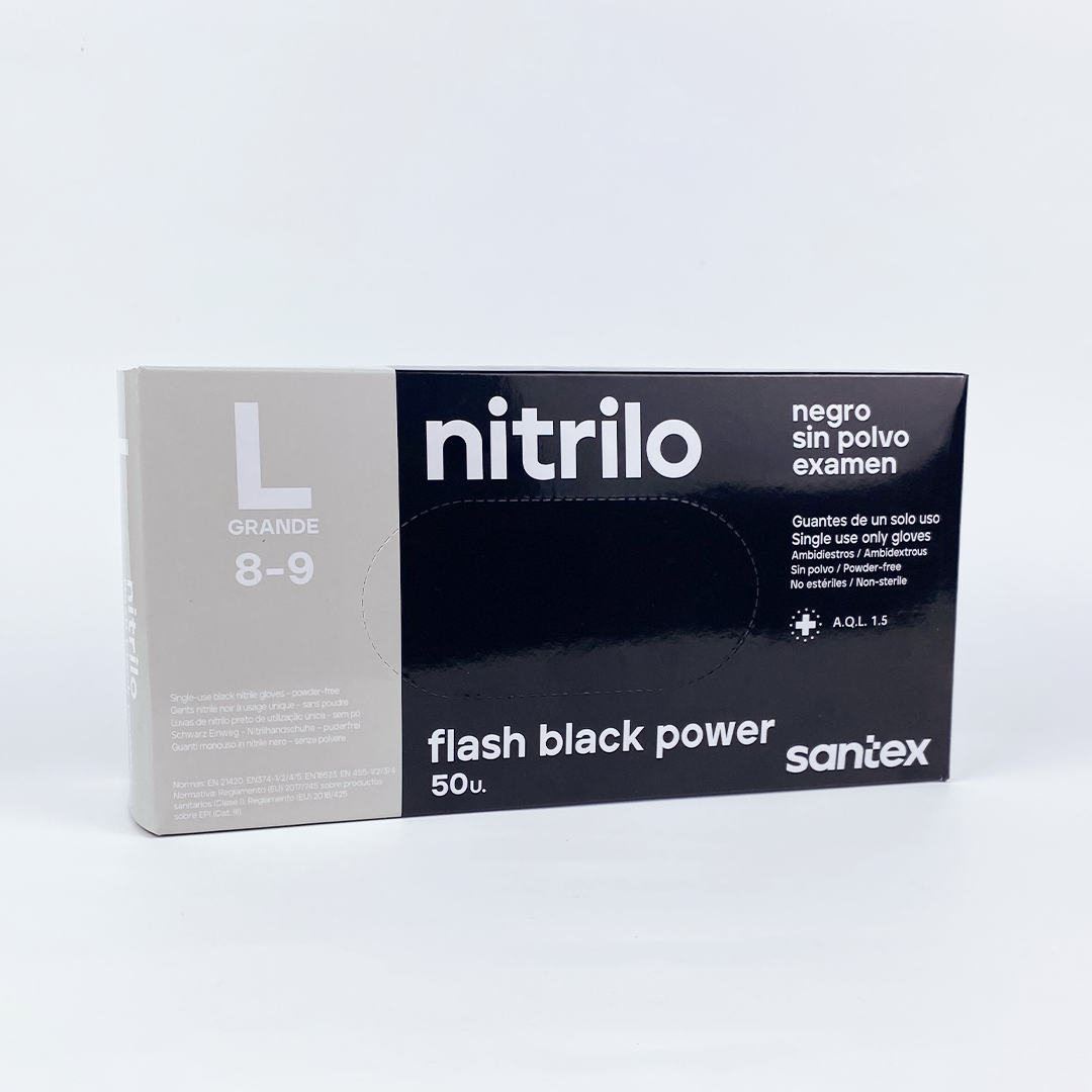 Luvas de Nitrilo Flash Black Power - 50un