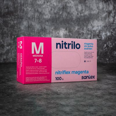 Luvas de Nitrilo Nitriflex Magenta - 100un