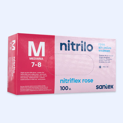 Luvas de Nitrilo Nitriflex Rosa - 100un