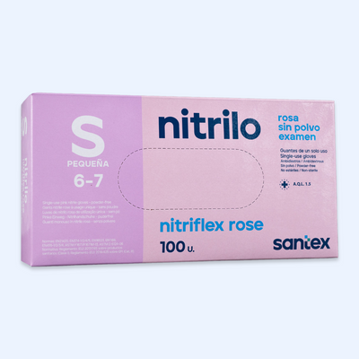 Luvas de Nitrilo Nitriflex Rosa - 100un