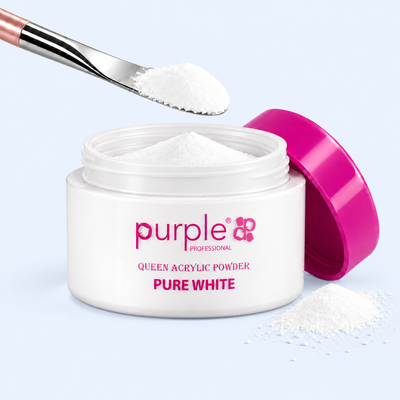 Queen Acrylic Powder Pure White - Purple