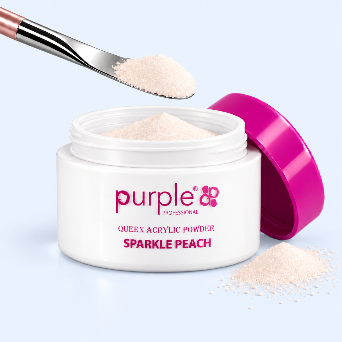 Queen Acrylic Powder Sparkle Peach - Purple