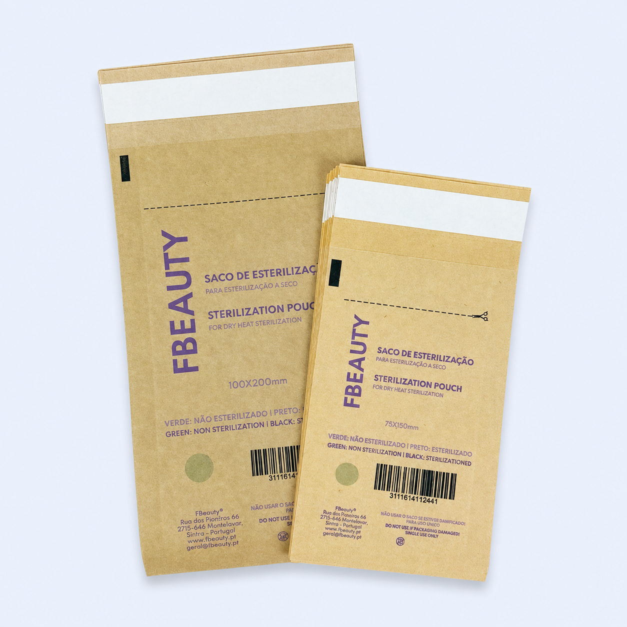 Sacos de Papel para Calor Seco FBeauty - embalagem 75x150 e 100x200 sem símbolo CE