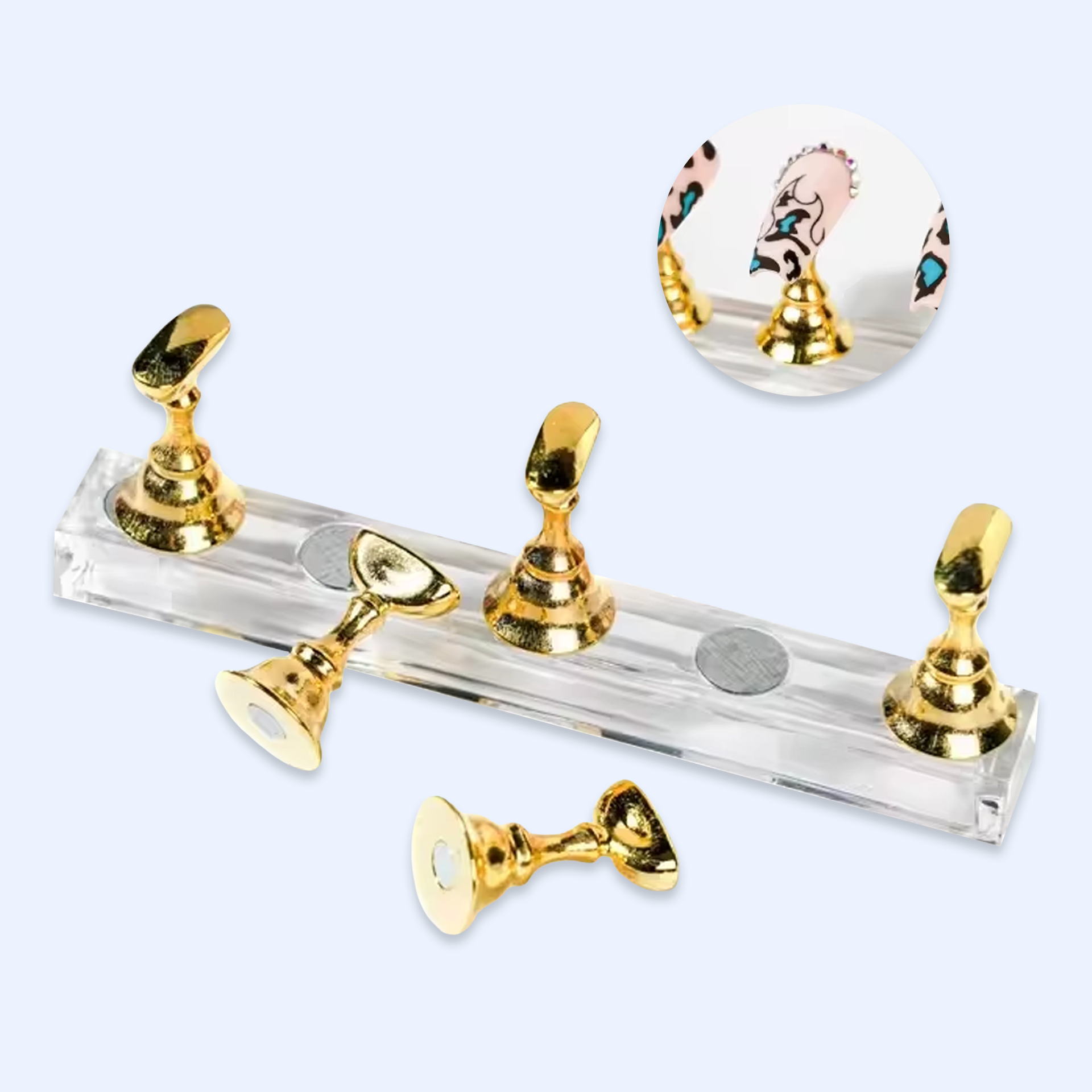 Suporte para tips de nail-art com base magnética
