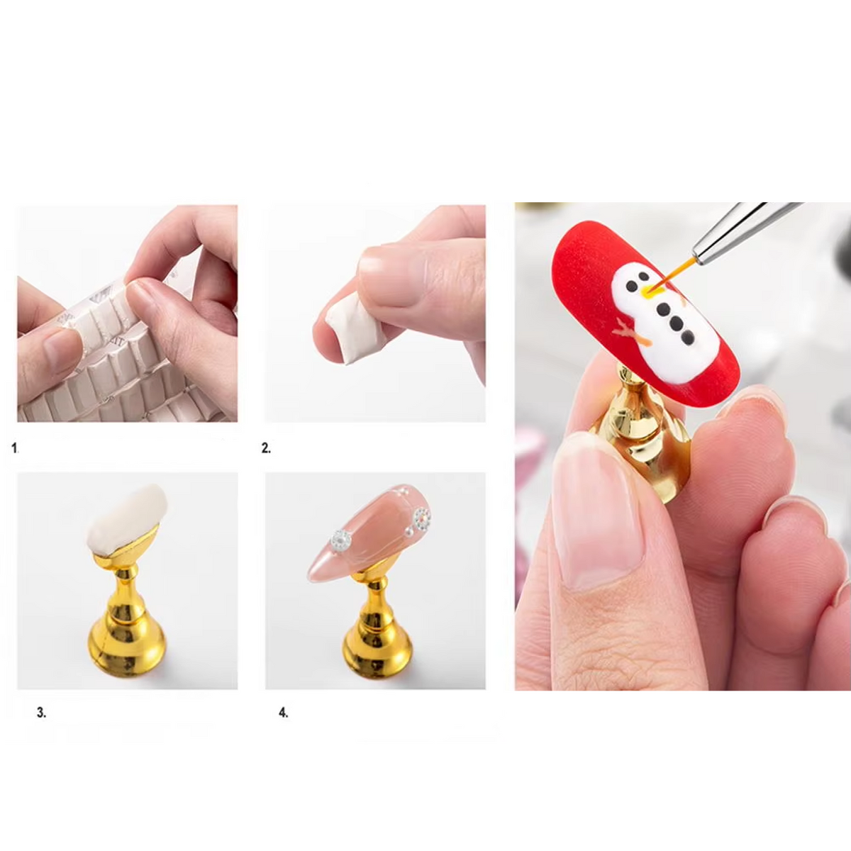 Suporte para tips de nail-art com base magnética