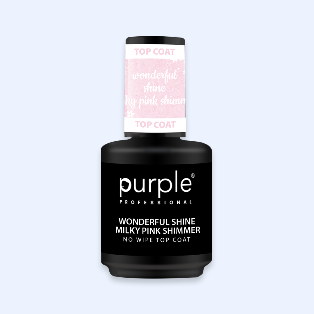 Wonderful Shine Milky Pink Shimmer - Top Coat No Wipe Purple