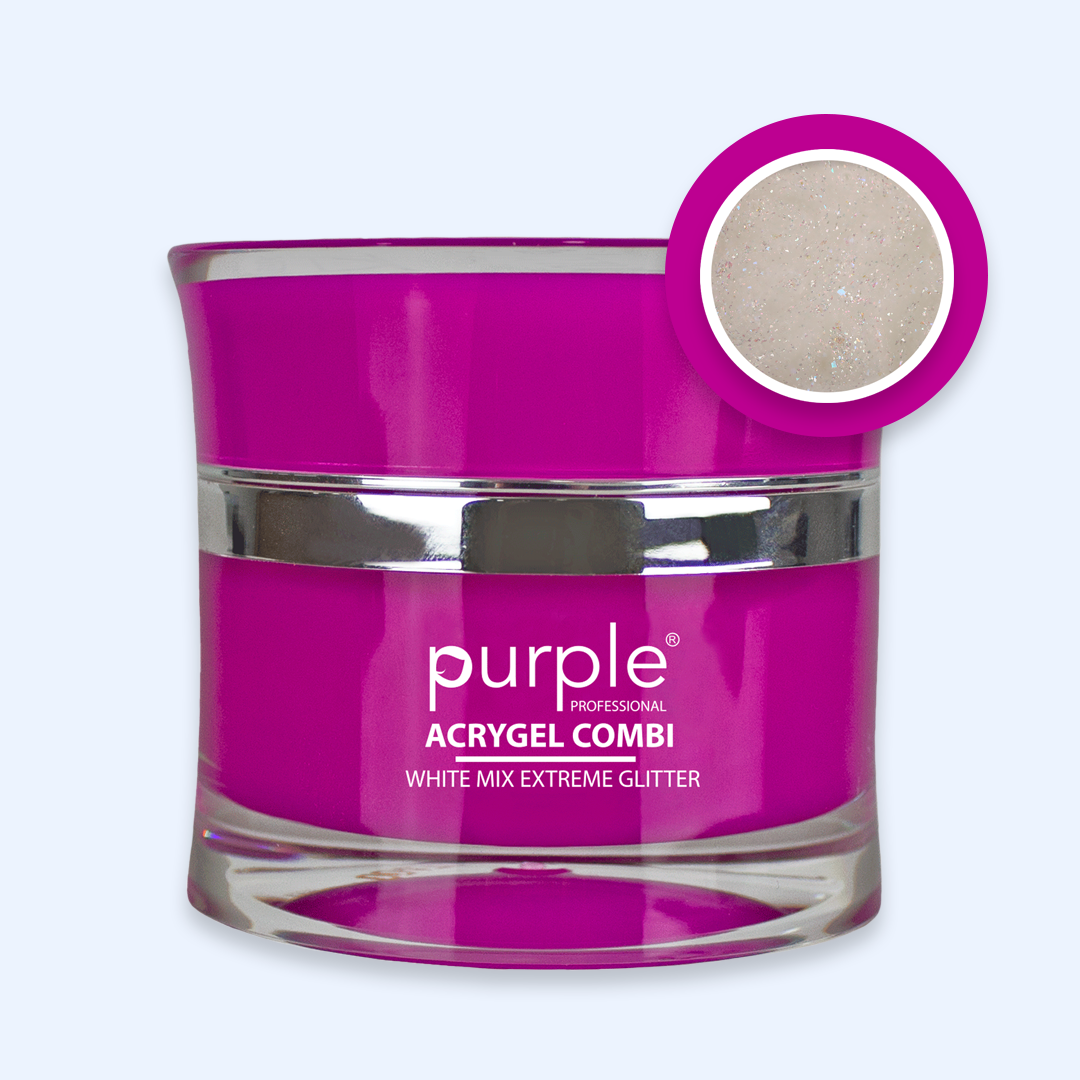 Acrygel Combi White Mix Extreme Glitter - Purple