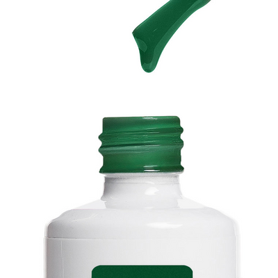 Textura e cor do American Creator Color Gel Aventurine junto ao frasco aberto