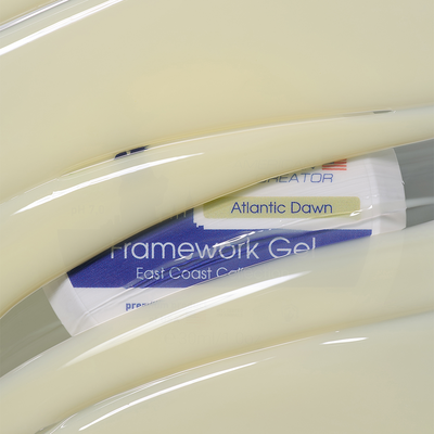 Textura amarelo-creme translúcido do American Creator Framework Gel Atlantic Dawn 30 ml