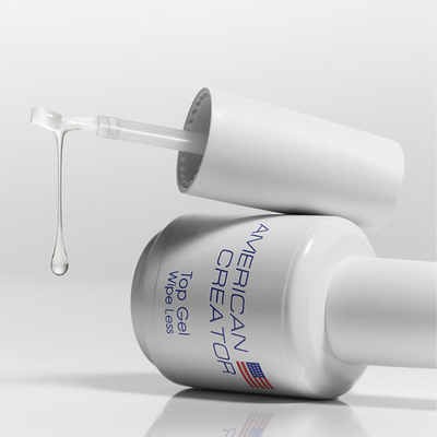 Textura transparente do Top Gel Wipe Less incluído no Kit Absolute White American Creator