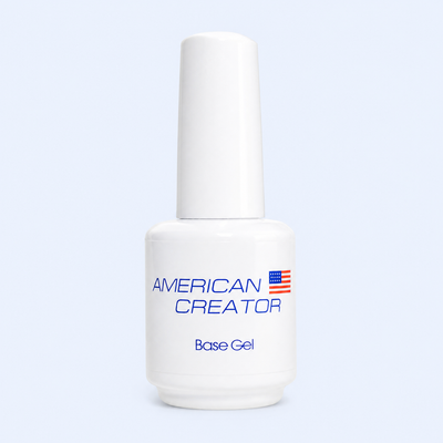 Base Gel American Creator 15ml em fundo azul claro FBeauty