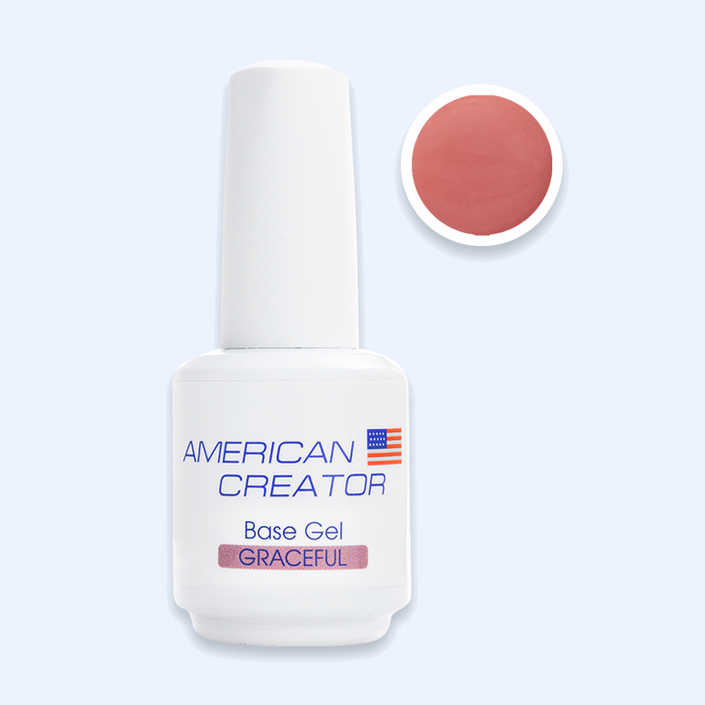 Base Gel Graceful American Creator 15ml com amostra nude amendoa