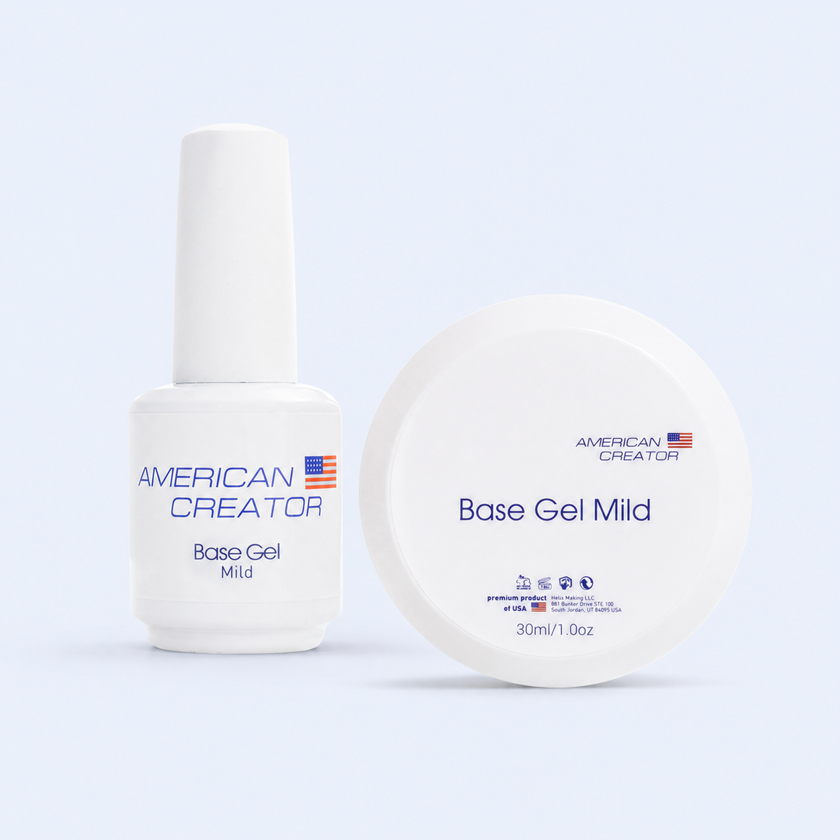 Base Gel Mild American Creator 15ml e 30ml em conjunto