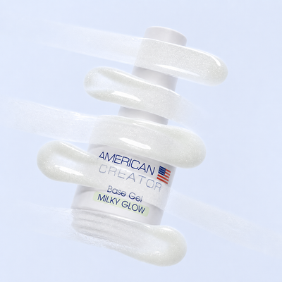 Aplicação Base Gel Milky Glow American Creator branco leitoso brilhante