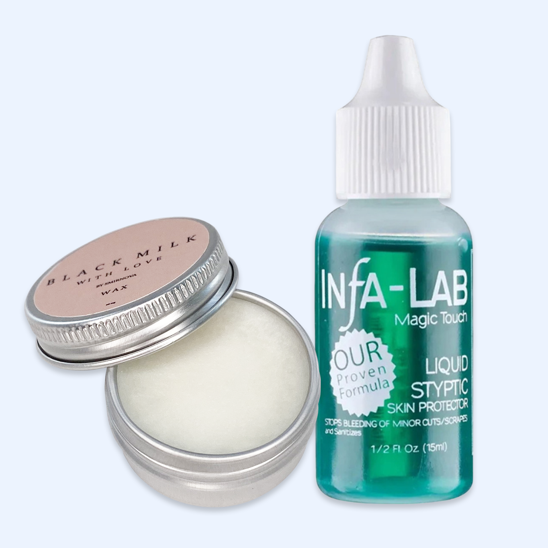 Kit Cera de Cutículas Black Milk Smirnova + Infa-LAB - Líquido Hemostático