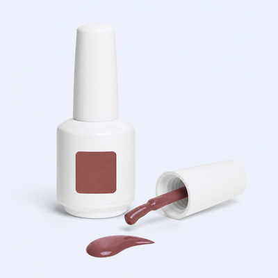 Frasco, aplicador com tampa e swatch do Color Gel Drastic American Creator rosa acastanhado