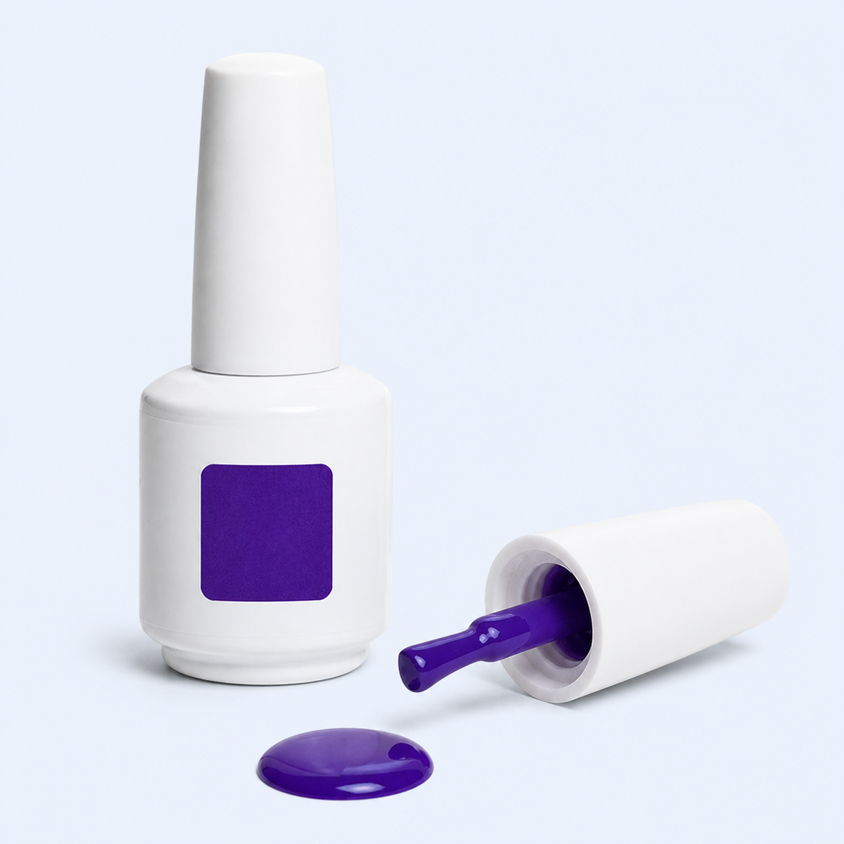 Frasco e aplicador Color Gel Glut American Creator com swatch roxo intenso