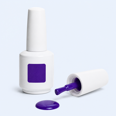 Frasco e aplicador Color Gel Glut American Creator com swatch roxo intenso