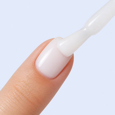 Aplicação do Color Gel Igloo American Creator em unha branco leitoso