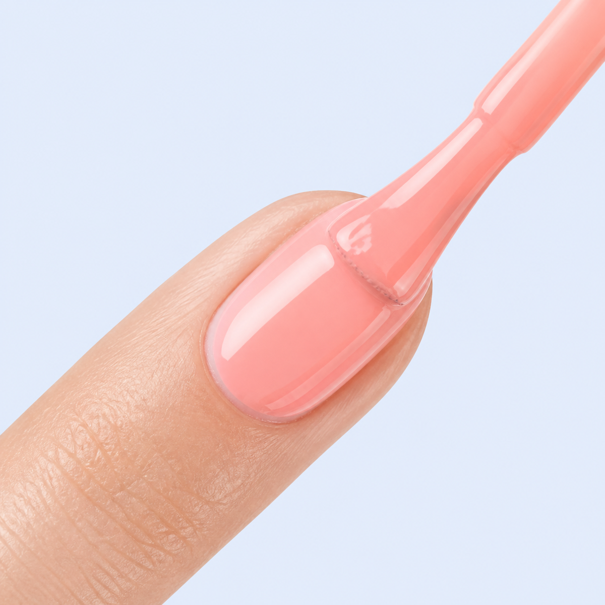 Aplicação do Color Gel Maiden American Creator em unha pêssego rosado