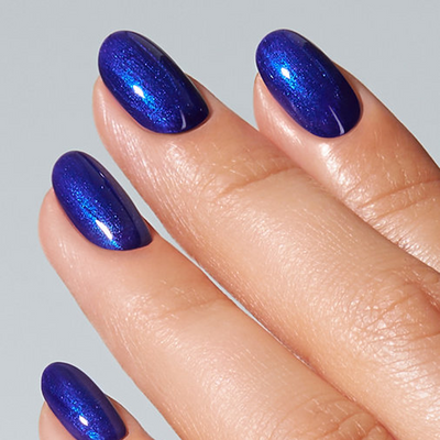 Unhas com Color Gel Marine American Creator azul eletrico glitter brilhante