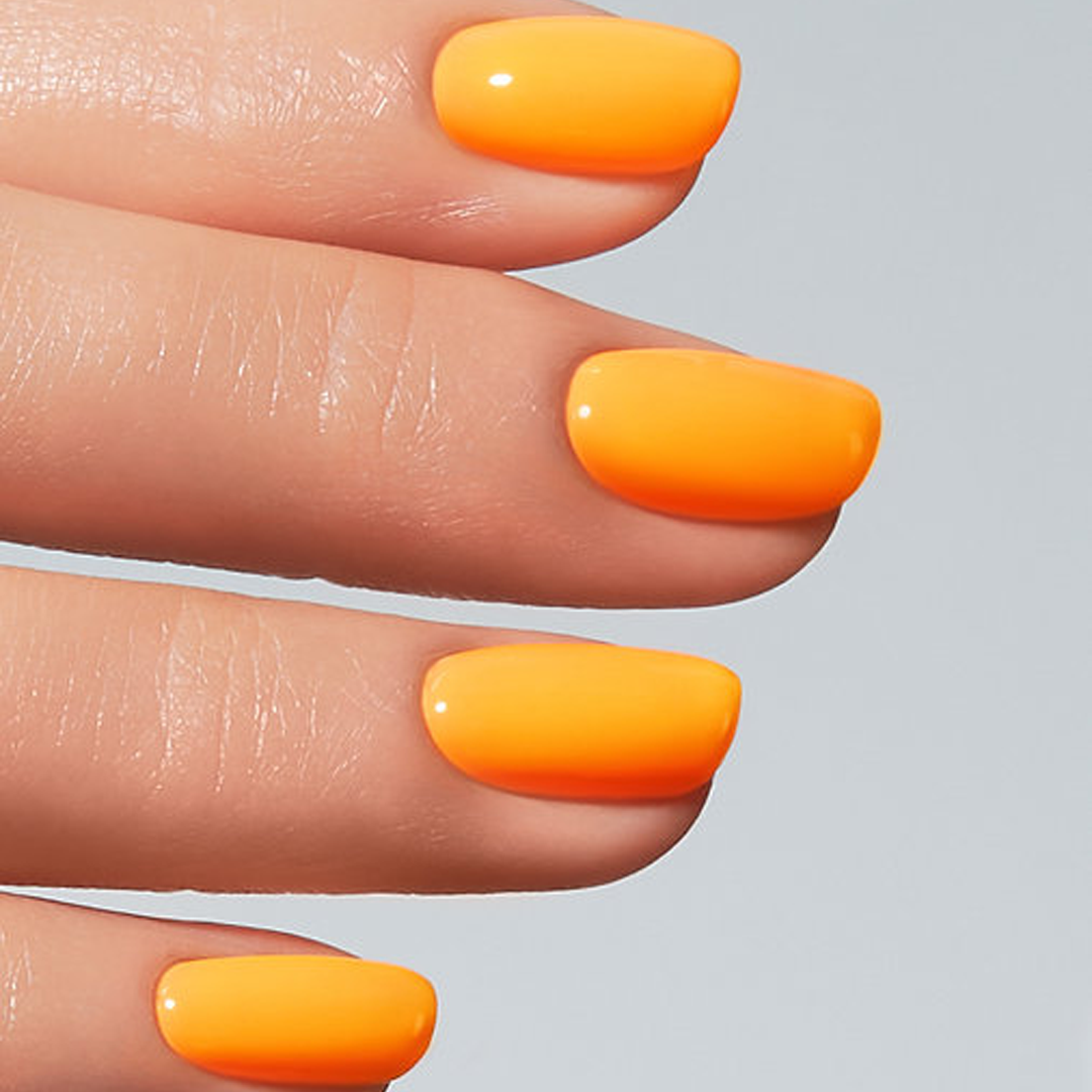 Unhas com Color Gel Papaya American Creator laranja papaya brilhante
