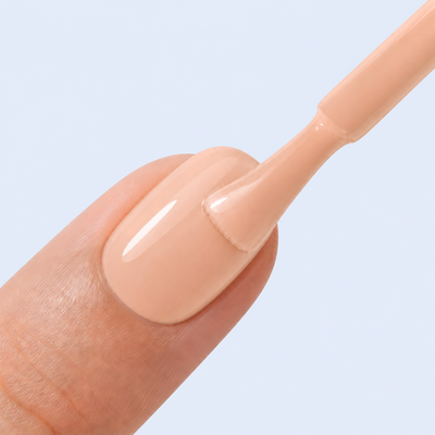 Aplicacao do Color Gel Peach Garden American Creator pessego nude suave na unha
