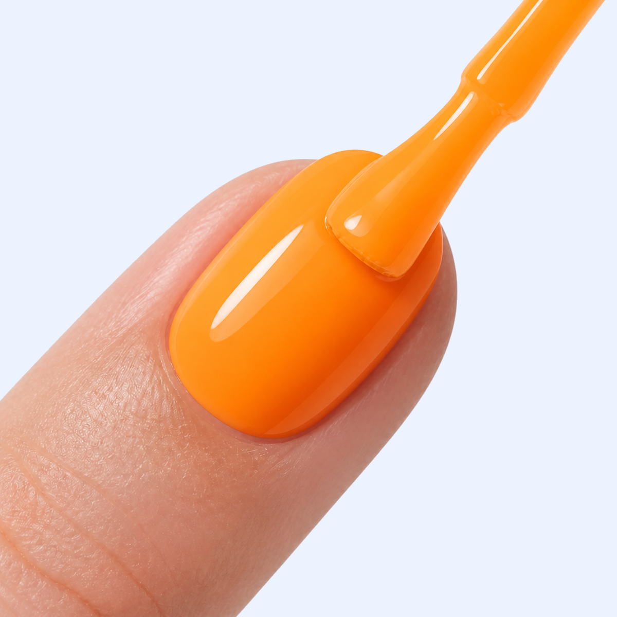Aplicacao do Color Gel Prairie American Creator laranja vivo na unha