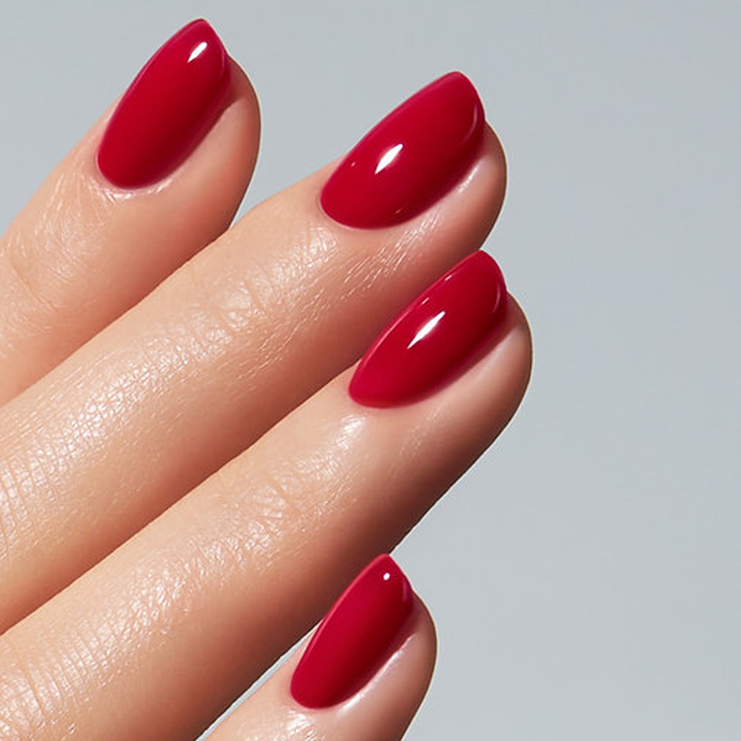 Unhas com Color Gel Pride American Creator vermelho profundo brilhante