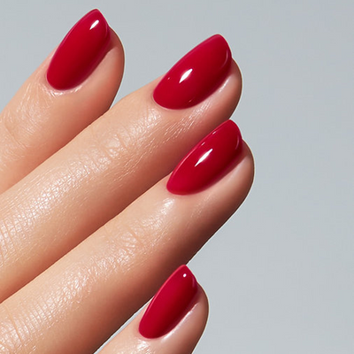 Unhas com Color Gel Pride American Creator vermelho profundo brilhante