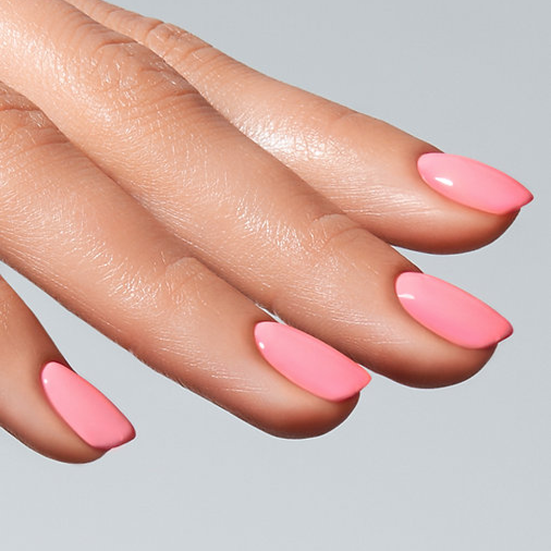 Color Gel Sakura American Creator em unhas rosa sakura vivo brilhante