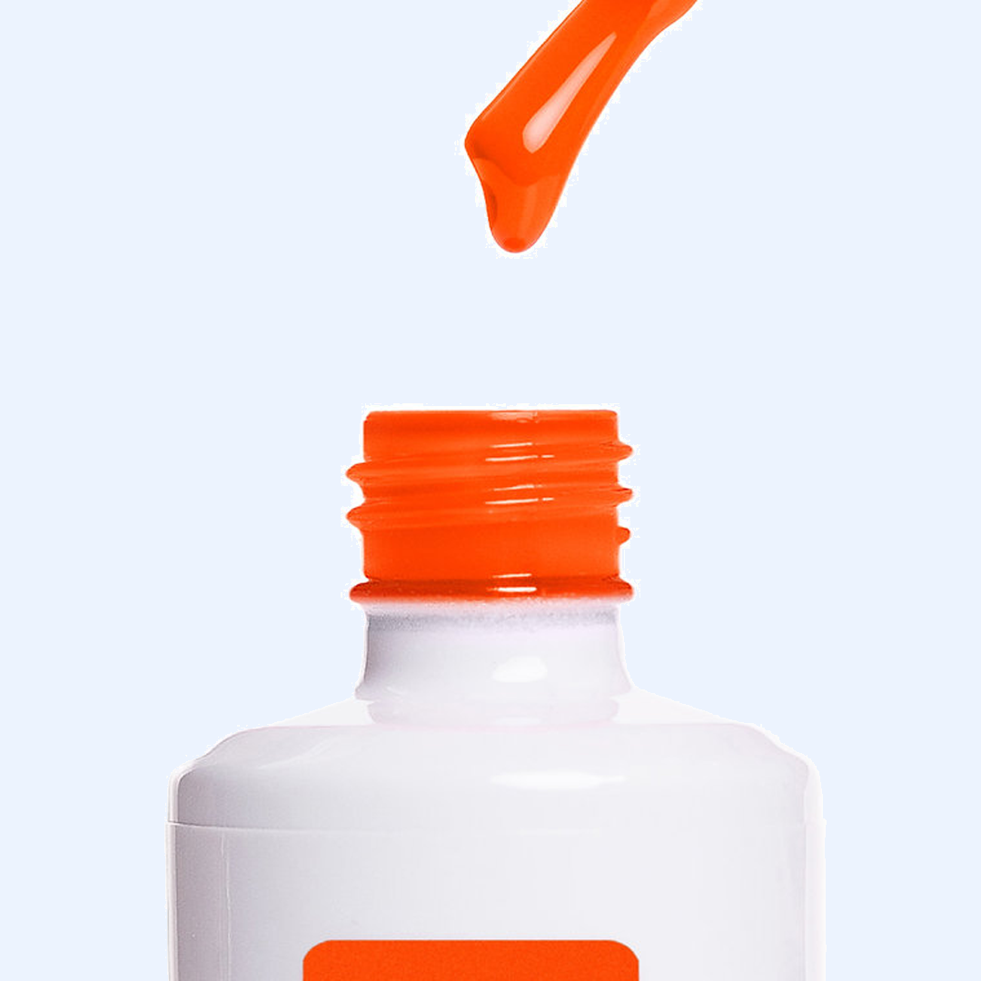 Textura e aplicador do Color Gel Sunset American Creator laranja vivo