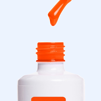 Textura e aplicador do Color Gel Sunset American Creator laranja vivo