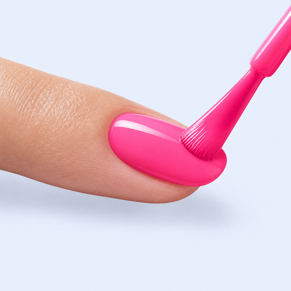 Aplicacao do Color Gel Tongue American Creator em unha rosa fucsia vivo