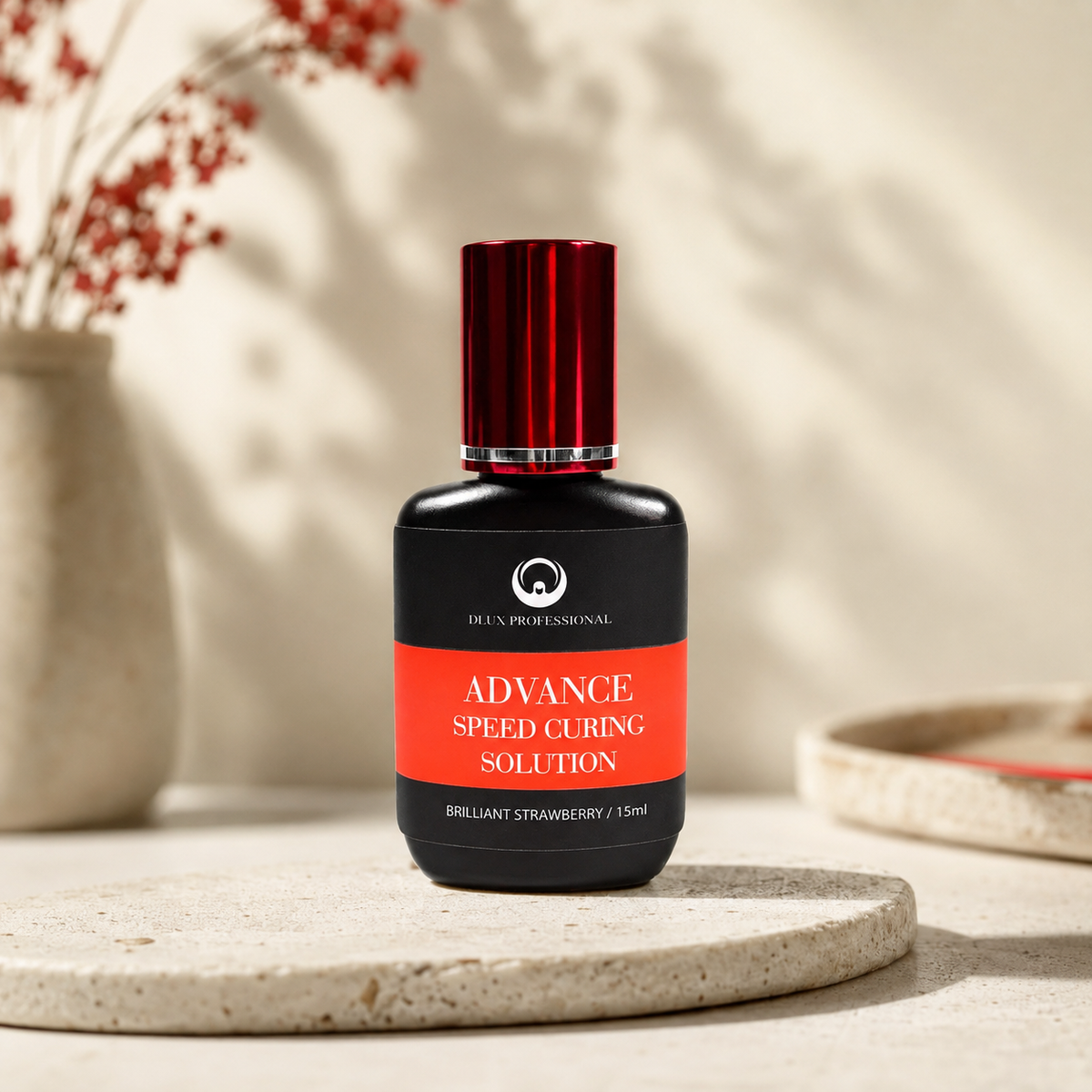 Dlux Advance Brilliant Strawberry 15 ml em ambiente profissional