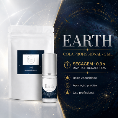 Cola Dlux Earth de 5 ml com características apresentadas em português