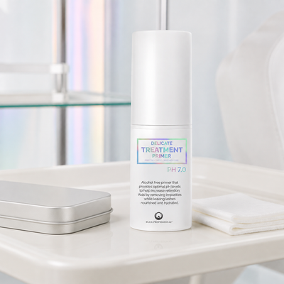 Dlux Primer para pestanas Delicate em ambiente profissional