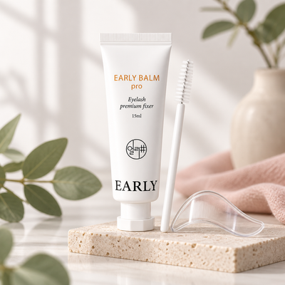 Early Balm Pro de 15 ml num ambiente profissional de lifting de pestanas