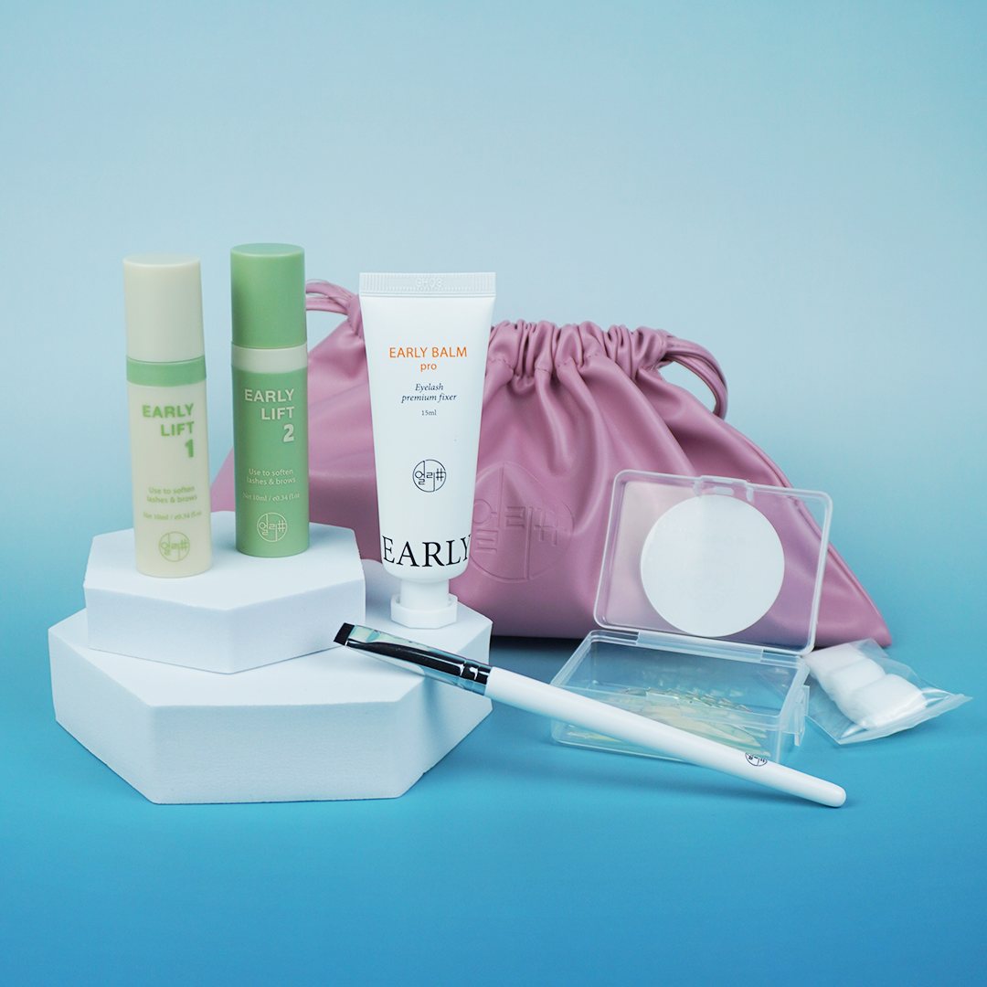 Early Kit Korean Lash Lift apresentado num cenário de produto