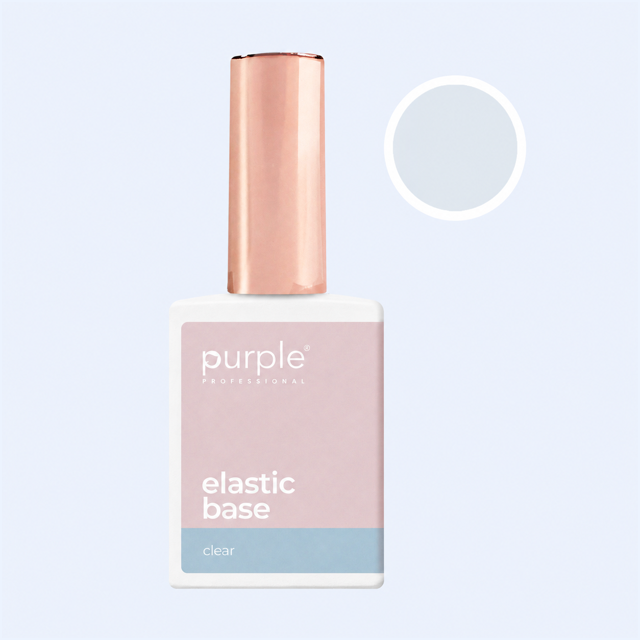 Elastic Base Clear Purple 15ml com amostra da cor clear
